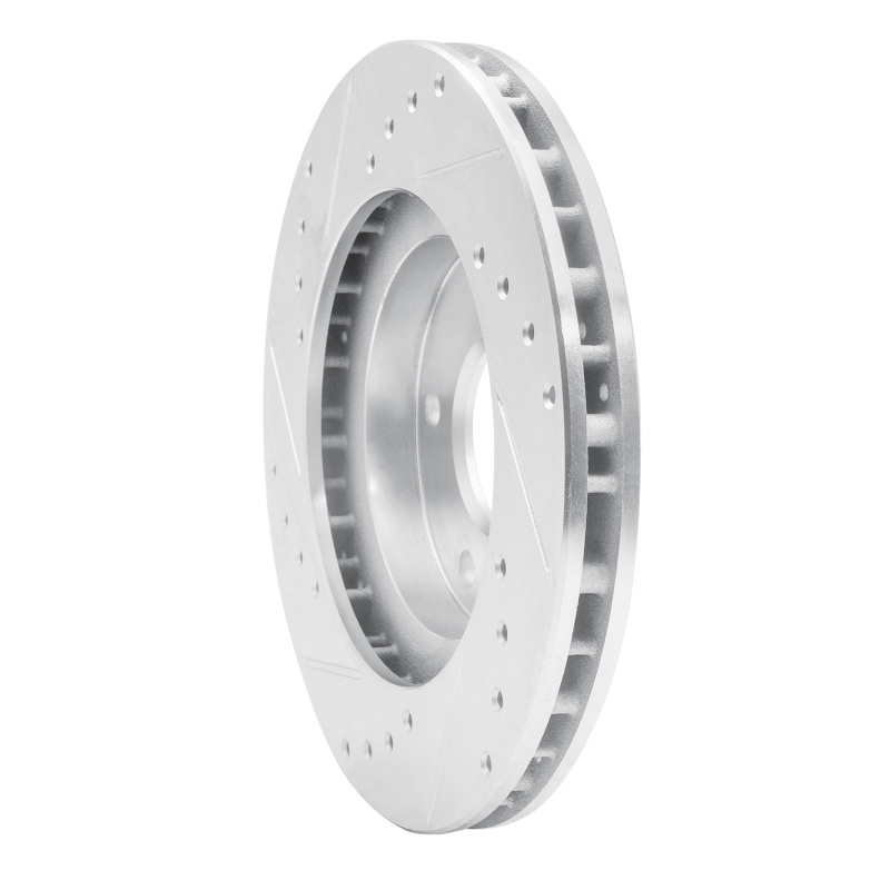 Infiniti I30 Brake Rotor (1) - Front Right - R1 Concepts - Drilled & Slotted - Silver - `99-`01